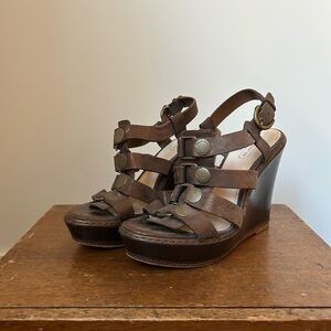 Coach Bronze Wedge Sandals